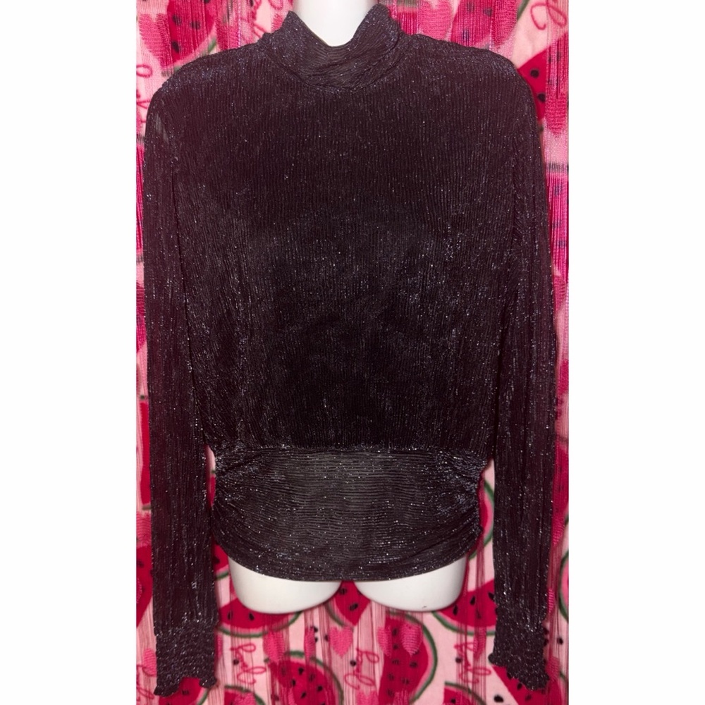 🖤 Joie High Neck Shimmer Blouse